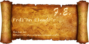 Frühn Elemér névjegykártya